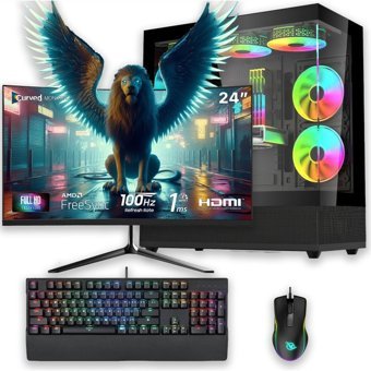 Izoly E-VİX EURUS Harici GeForce RTX 3060 Ti Intel Core i5 12400F 32 GB Ram GDDR6 256 GB SSD Tower FreeDos 24 inç Monitörlü Masaüstü Bilgisayar