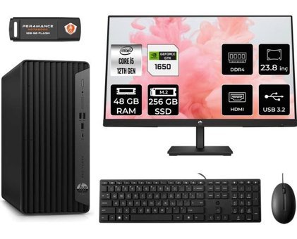 HP Pro Tower 400 G9 6U3M8EAMNT4341 Harici GeForce GTX 1650 Intel Core i5 12400 48 GB Ram 256 GB SSD Tower FreeDos 23.8 inç Monitörlü Masaüstü Bilgisayar + PER4 BELLEK