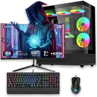 Izoly E-VİX PRİAM Harici GeForce RTX 4060 Intel Core i5 12400F 16 GB Ram 256 GB SSD Tower FreeDos 24 inç Monitörlü Masaüstü Bilgisayar