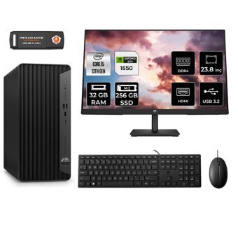 HP Tower 290 G9 8T2W9ES Harici GeForce GTX 1650 Intel Core i5 13500 32 GB Ram 256 GB SSD Tower FreeDos 23.8 inç Monitörlü Masaüstü Bilgisayar