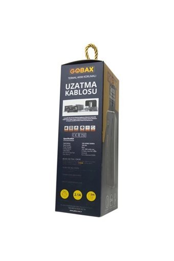 Asloka Kalın Topraklı Anahtarlı Akım Korumalı 3'lü 2 m USB Uzatma Kablolu Priz Siyah