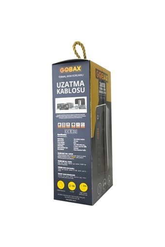 Asloka Kalın Topraklı Anahtarlı Akım Korumalı 3'lü 2 m USB Uzatma Kablolu Priz Siyah