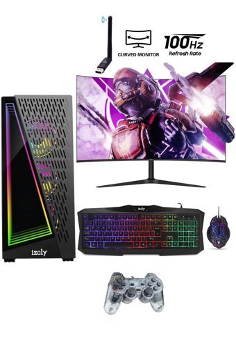 Izoly İZOLY JET X TM Harici GeForce GTX 1660 Super Intel Core i5 4590 16 GB Ram 256 GB SSD Tower FreeDos 24 inç Monitörlü Masaüstü Bilgisayar