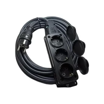 Hiva Hv806 3500 W Kalın Topraklı 3'lü 10 m Uzatma Kablolu Priz Siyah