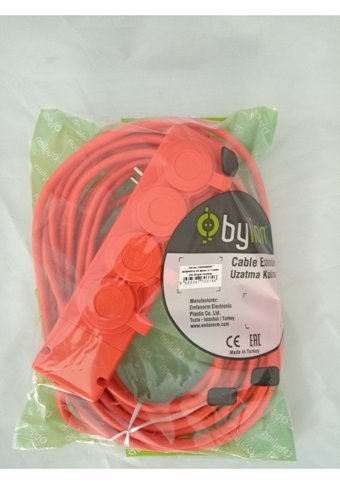 Bylion IP44 Kalın Anahtarlı Akım Korumalı 4'lü 20 m Uzatma Kablolu Priz Turuncu
