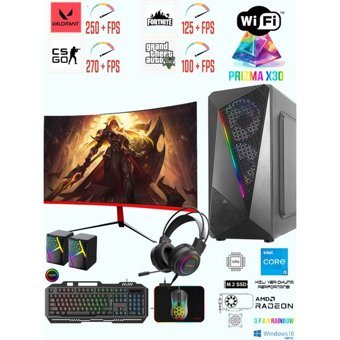 Ramtech PRİZMA X30 Harici Radeon RX 550 Intel Core i5 M2 16 GB Ram 1 TB SSD Tower FreeDos 23.6 inç Monitörlü Masaüstü Bilgisayar