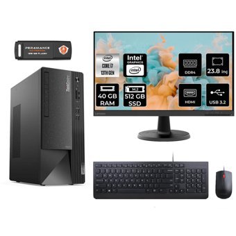 Lenovo Thinkcentre Neo 50T 12JD0008TR Harici GeForce RTX 3060 Ti Intel Core i7 13700 40 GB Ram 512 GB SSD Tower FreeDos 23.8 inç Monitörlü Masaüstü Bilgisayar