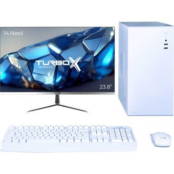 Turbox TX5092 Harici GeForce RTX 3060 Ti Intel Core i5 14400 16 GB Ram DDR4 512 GB SSD Tower FreeDos 23.8 inç Monitörlü Masaüstü Bilgisayar