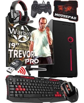 Warbox TREVOR Pro Harici Radeon R5 230 Intel Core i3 3220 8 GB Ram 256 GB SSD Tower FreeDos 18.5 inç Monitörlü Masaüstü Bilgisayar