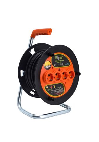 Bylion 3500 W Kalın Topraklı Akım Korumalı 4'lü 20 m Makaralı Uzatma Kablolu Priz Çok Renkli