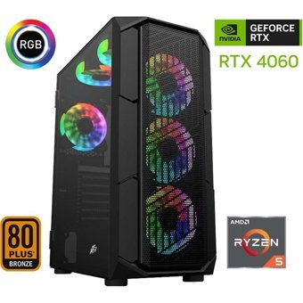 Xaser XSR442 Harici GeForce RTX 4060 AMD Ryzen 5 5600 16 GB Ram 1 TB SSD Tower FreeDos Masaüstü Bilgisayar