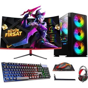 Ramtech Bf ROG Plus Harici GeForce RTX 3060 Ti Intel Core i5 9400F 4 GB Ram 480 GB SSD Tower FreeDos 23.6 inç Monitörlü Masaüstü Bilgisayar