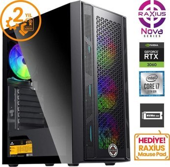 Raxius Nova G1 İ7 3060-17FF03 Harici GeForce RTX 3060 Intel Core i7 11700F 16 GB Ram 512 GB + 1 TB SSD Tower FreeDos Masaüstü Bilgisayar