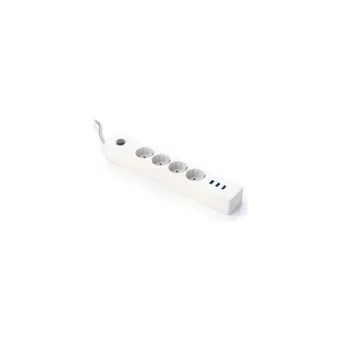 Banadaal Kalın Topraklı Anahtarlı Akım Korumalı 3'lü 2 m USB Uzatma Kablolu Priz Beyaz