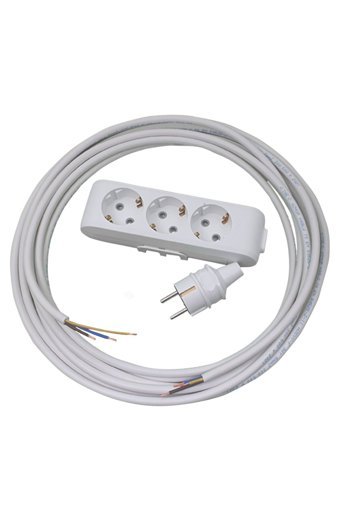 Vi̇ko 4400 W Kalın Topraklı 3'lü 25 m Uzatma Kablolu Priz Beyaz