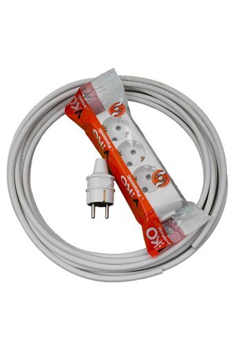 Vi̇ko 4400 W Kalın Topraklı 3'lü 25 m Uzatma Kablolu Priz Beyaz