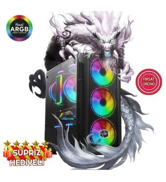 Biggamex MT03 Harici Radeon RX 550 AMD Ryzen 5 3600 32 GB Ram 320 GB HDD + 128 GB SSD Tower FreeDos Masaüstü Bilgisayar
