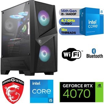 MSI İ514-4070 Harici GeForce RTX 4070 Intel Core i5 14400F 32 GB Ram DDR5 1 TB SSD Tower Windows 11 Pro Masaüstü Bilgisayar
