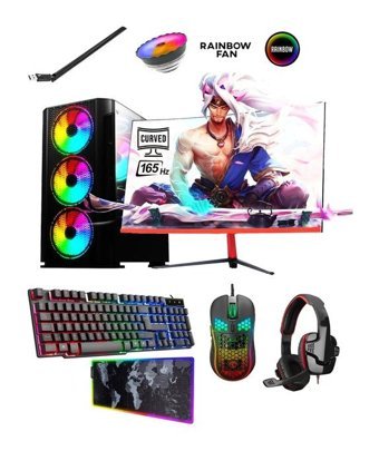 Ramtech SİMİLAR X10 Harici Radeon RX 580 AMD Ryzen 5 3600 32 GB Ram 512 GB SSD Tower FreeDos 23.6 inç Monitörlü Masaüstü Bilgisayar