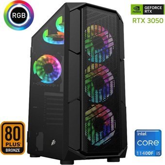 Xaser XSR651 Harici GeForce RTX 3050 Intel Core i5 11400F 32 GB Ram 512 GB SSD Tower FreeDos Masaüstü Bilgisayar