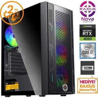 Raxius Nova G1 I7 4060-17F13F Harici GeForce RTX 4060 Intel Core i7 11700F 32 GB Ram 1 TB SSD Tower Windows 11 Pro Masaüstü Bilgisayar