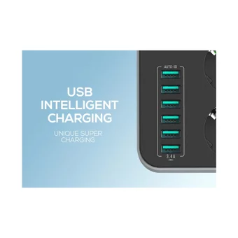 Ldnıo Kalın Topraklı Anahtarlı Akım Korumalı 3'lü USB Uzatma Kablolu Priz Siyah