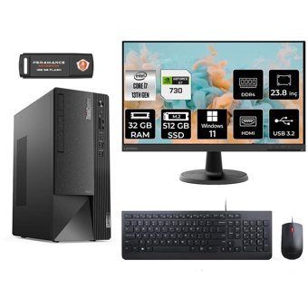 Lenovo Thinkcentre Neo 50T 12JD0008TR Harici GeForce GT 730 4 GB Intel Core i7 13700 32 GB Ram 512 GB SSD Tower Windows 11 Home 23.8 inç Monitörlü Masaüstü Bilgisayar