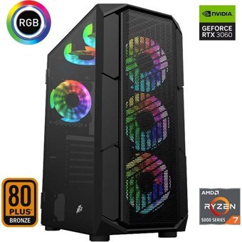 Xaser XSR625 Harici GeForce RTX 3060 AMD Ryzen 7 5700X 16 GB Ram 512 GB SSD Tower FreeDos Masaüstü Bilgisayar