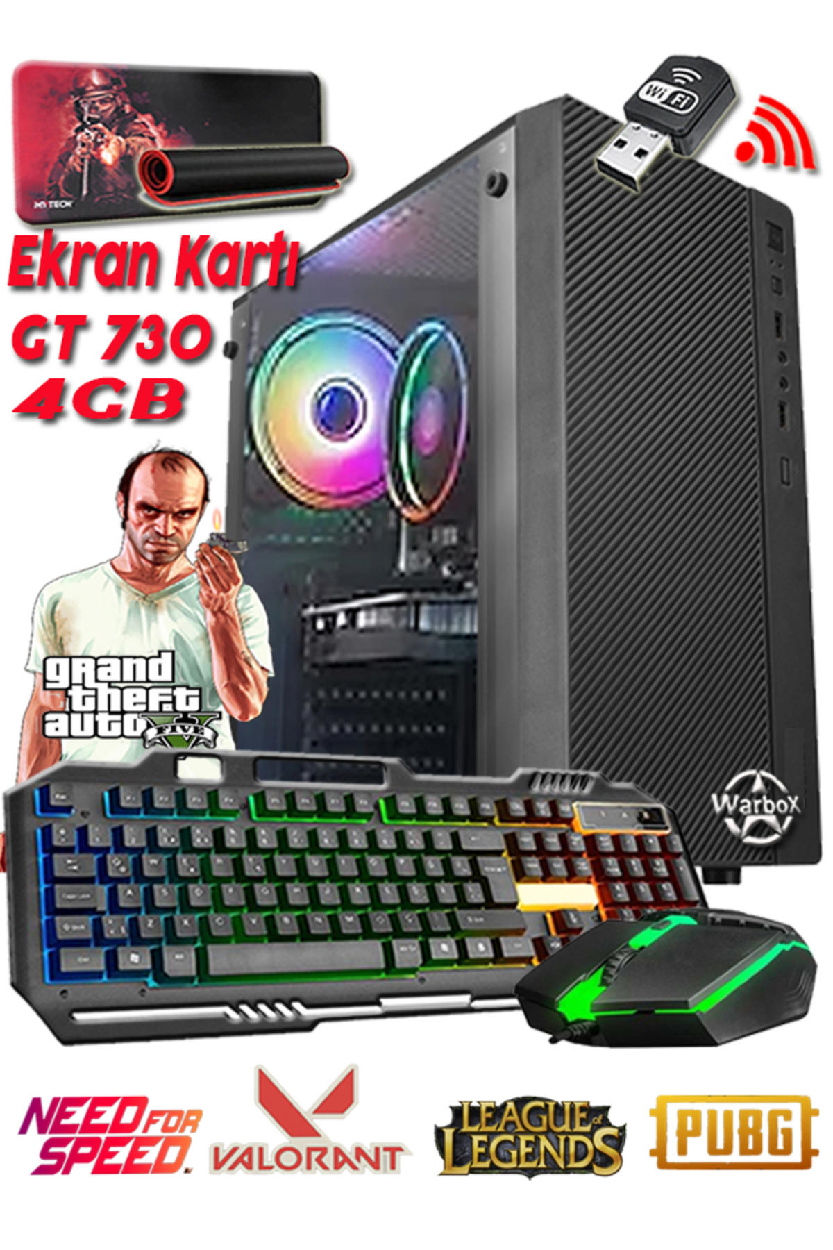Trevor TREVOR MAX Harici GeForce RTX 3060 Ti Intel Core i3 3220 8 GB Ram 250 GB HDD + 256 GB SSD Tower FreeDos Masaüstü Bilgisayar