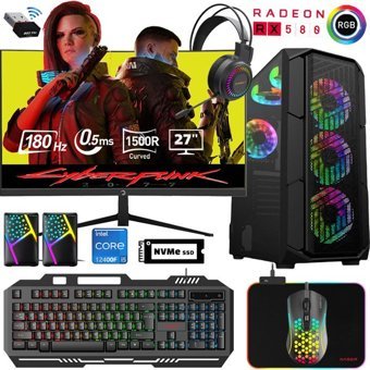 Xaser XSR528 Harici GeForce RTX 3060 Ti Intel Core i5 12400F 32 GB Ram 512 GB SSD Tower FreeDos 27 inç Monitörlü Masaüstü Bilgisayar