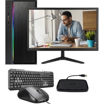 Ramtech WORKForce WF347 Harici GeForce RTX 3060 Ti Intel Core i3 4130 16 GB Ram 500 GB HDD + 128 GB SSD Tower FreeDos 21.5 inç Monitörlü Masaüstü Bilgisayar