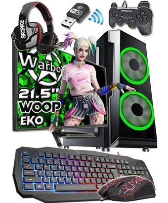 Warbox WOOP EKO Harici Radeon R7 240 Intel Core i7 2600 8 GB Ram 250 GB HDD + 256 GB SSD Tower FreeDos 21.5 inç Monitörlü Masaüstü Bilgisayar