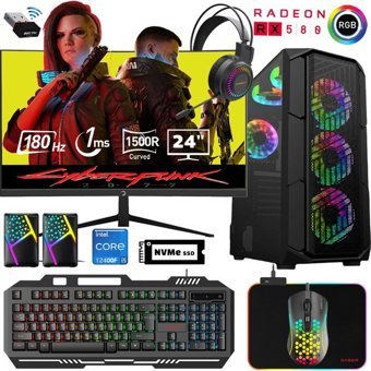 Xaser XSR523 Harici GeForce RTX 3060 Ti Intel Core i5 12400F 16 GB Ram 1 TB SSD Tower FreeDos 24 inç Monitörlü Masaüstü Bilgisayar