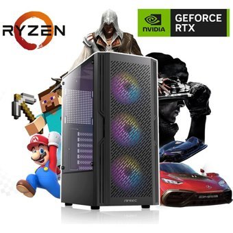 Vizyon Bilgisayar VİZY10 DG3060R Harici GeForce RTX 3060 AMD Ryzen 5 5500 16 GB Ram DDR4 512 GB SSD Tower FreeDos Masaüstü Bilgisayar