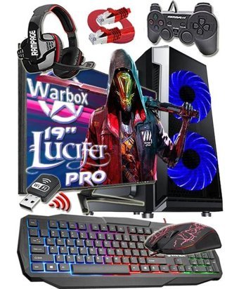Warbox LUCİFER Pro Harici Radeon R7 240 Intel Core i5 650 8 GB Ram 250 GB HDD + 256 GB SSD Tower FreeDos 19.5 inç Monitörlü Masaüstü Bilgisayar