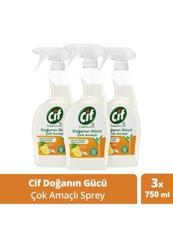 Cif Doğanın Gücü Limon Karbonatlı Yüzey Temizleyici 3x750 ml