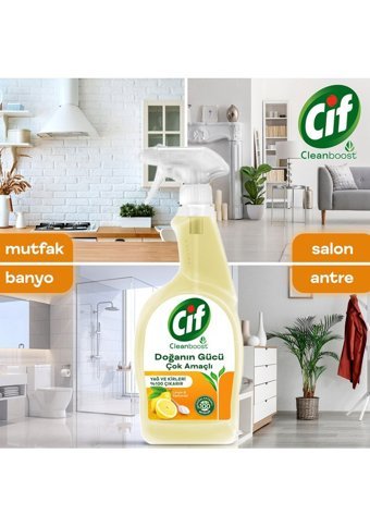 Cif Doğanın Gücü Limon Karbonatlı Yüzey Temizleyici 3x750 ml