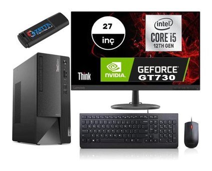 Lenovo Thinkcentre Neo 50T GEN4 12JB005DTRMMG707 Harici GeForce GT 730 Intel Core i5 12400 16 GB Ram 512 GB SSD Tower FreeDos 27 inç Monitörlü Masaüstü Bilgisayar + Zetta Flash Bellek