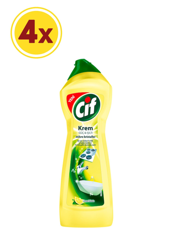 Cif Krem Limon Kokulu Yüzey Temizleyici 4x750 ml