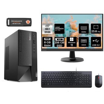 Lenovo Thinkcentre Neo 50T 12JD0008TR Harici Radeon RX 550 Intel Core i7 13700 8 GB Ram 256 GB SSD Tower Windows 11 Pro 23.8 inç Monitörlü Masaüstü Bilgisayar