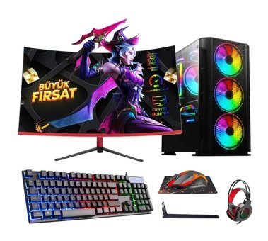 Ramtech Bf ROG Plus Harici GeForce GTX 750 Ti Intel Core i5 9400F 16 GB Ram 480 GB SSD Tower FreeDos 23.6 inç Monitörlü Masaüstü Bilgisayar