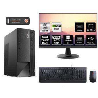 Lenovo Thinkcentre Neo 50T 11SE00BJTX Harici GeForce RTX 3060 Ti Intel Core i5 12400 24 GB Ram 4 TB SSD Tower Windows 11 Pro 23.8 inç Monitörlü Masaüstü Bilgisayar