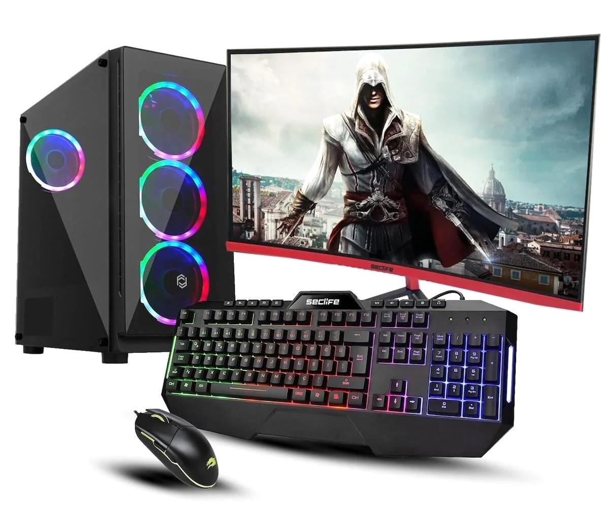 Seclife GM-1097 Harici GeForce RTX 3060 Ti Intel Core i7 10700 16 GB Ram 512 GB SSD Tower FreeDos 23.6 inç Monitörlü Masaüstü Bilgisayar
