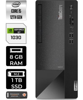 Lenovo Thinkcentre Neo 50T 11SE00BPTXP353 Harici GeForce RTX 3060 Ti Intel Core i5 12400 8 GB Ram 1 TB SSD Tower Windows 11 Home Masaüstü Bilgisayar + PER4 BELLEK