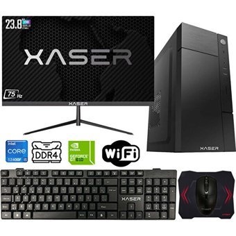 Xaser XSR564 Harici GeForce RTX 3060 Ti Intel Core i5 12400F 16 GB Ram 512 GB SSD Tower FreeDos 23.8 inç Monitörlü Masaüstü Bilgisayar