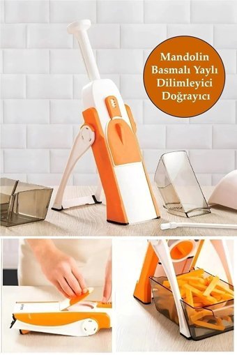Pazariz Mandolin Hazneli Kollu Çelik 2 Parça Rende Seti