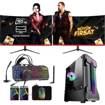 Ramtech RG540-1030 Harici Radeon RX 550 Intel Core i5 4570 16 GB Ram 480 GB SSD Tower FreeDos 23.6 inç Monitörlü Masaüstü Bilgisayar
