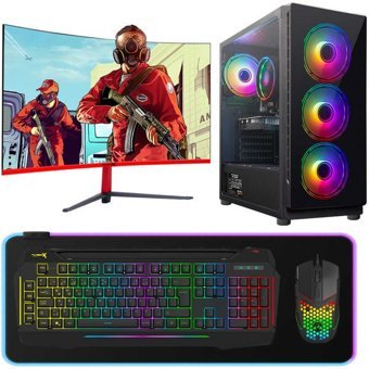 Turbox TX4012 Harici Radeon RX 550 AMD Ryzen 5 5500 16 GB Ram 512 GB SSD Tower FreeDos 23.6 inç Monitörlü Masaüstü Bilgisayar