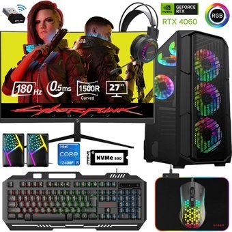 Xaser XSR515 Harici GeForce RTX 4060 Intel Core i5 12400F 16 GB Ram 1 TB SSD Tower FreeDos 27 inç Monitörlü Masaüstü Bilgisayar