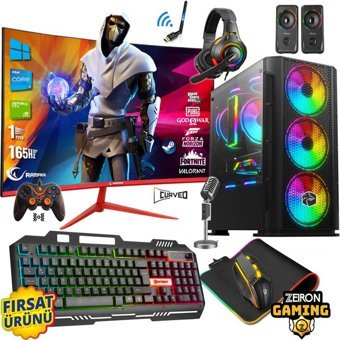 Zeiron GALAXY Harici GeForce GTX 1660 Intel Core i5 10400F 16 GB Ram DDR4 512 GB SSD Tower FreeDos 24 inç Monitörlü Masaüstü Bilgisayar